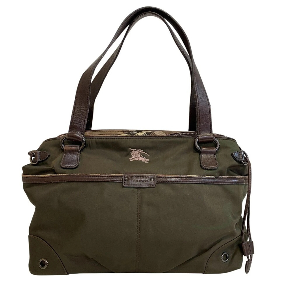 BURBERRY Horseferry Nylon Tote Bag, Khaki Green